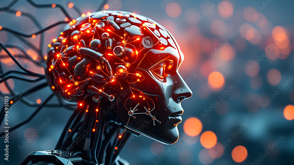 Future of artificial intelligence and technology illustration. Generative AI Future of artificial intelligence and technology illustration. Generative AI