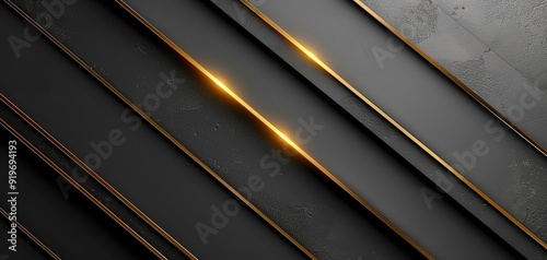 Abstract black background with gold accents.