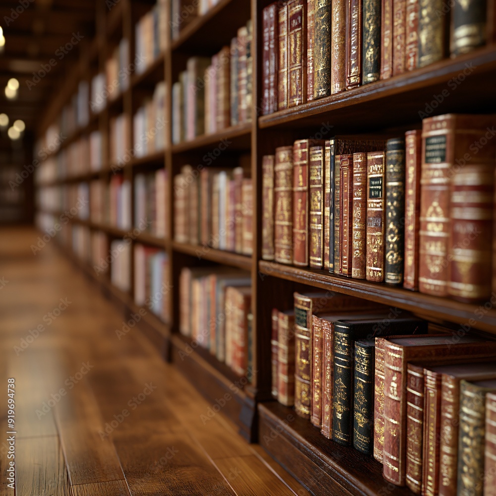 books close-up on library shelves books close-up on library shelves