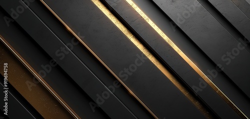 Abstract background with black and gold diagonal stripes.