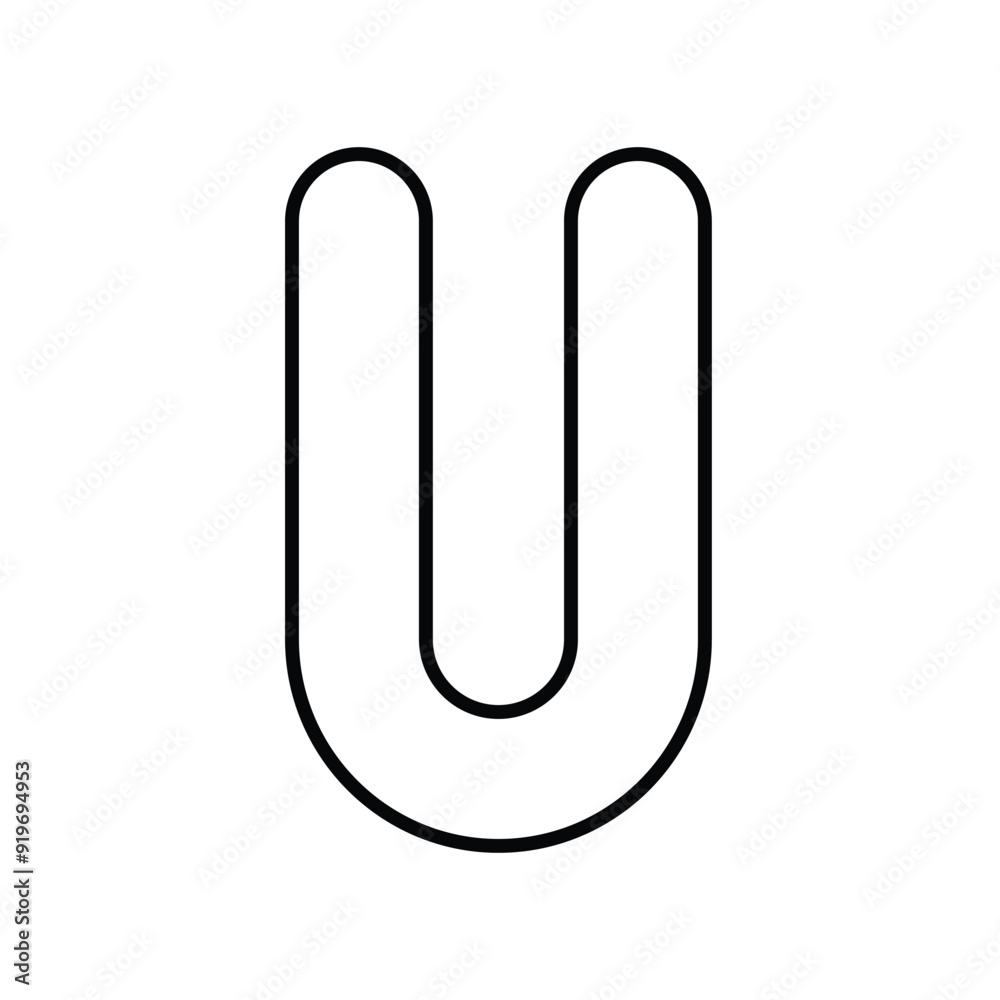 U icon line with white background vector stock illustration U icon line with white background vector stock illustration