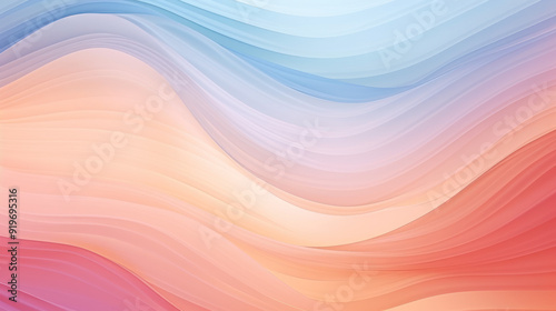 Abstract design consisting of smooth, flowing waves in a gradient of colors. The gentle curves.