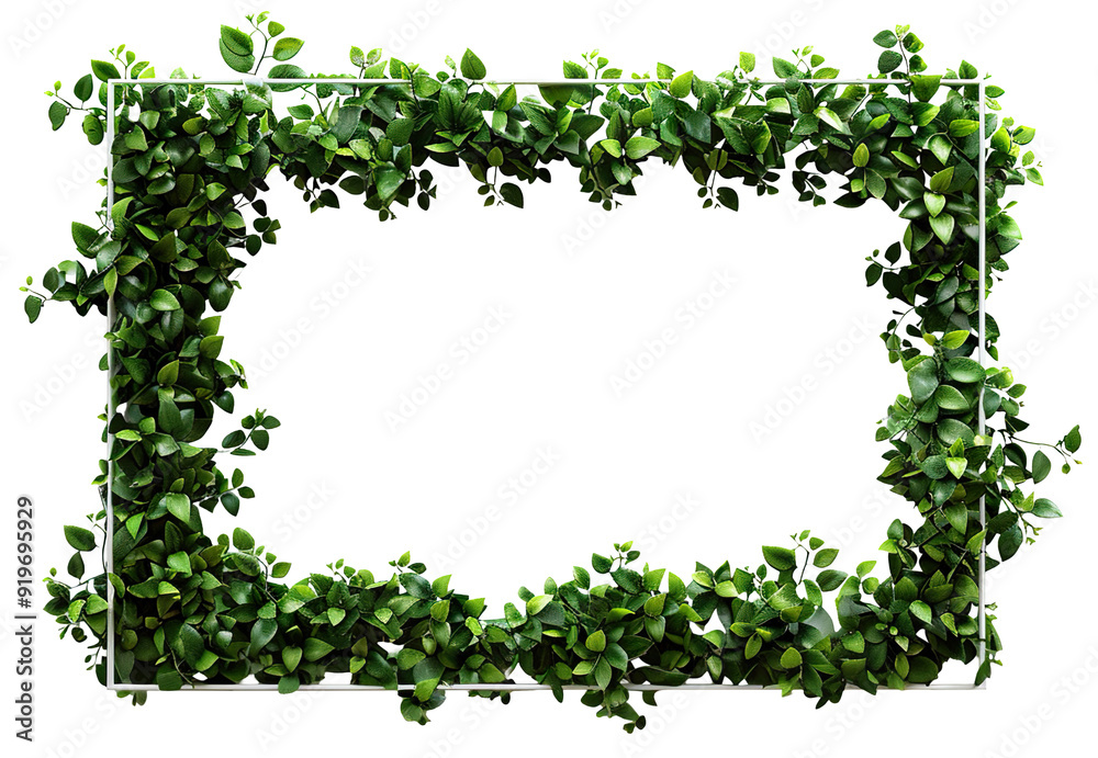 Lush garden frame with vibrant green foliage, cut out Lush garden frame with vibrant green foliage, cut out