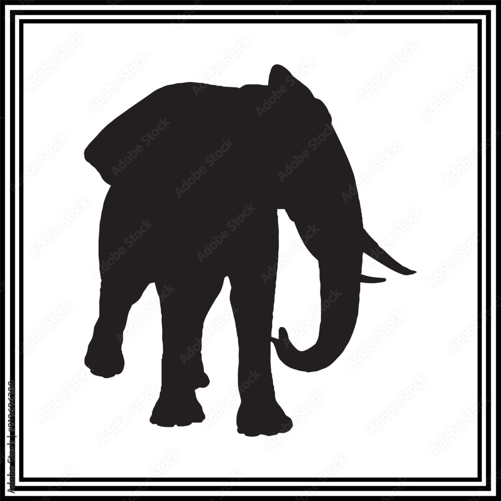 Obraz premium Elephant silhouette vector, wildlife animal illustration. 
