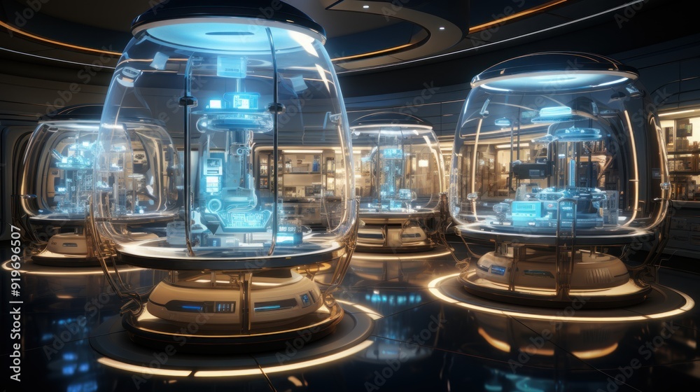 A futuristic AI-driven research lab where intelligent systems solve complex problems A futuristic AI-driven research lab where intelligent systems solve complex problems