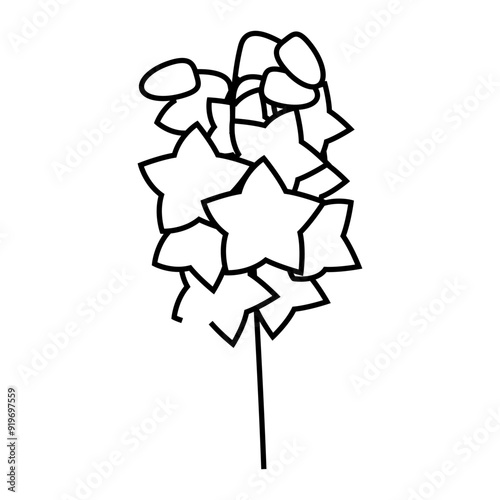 delphinium blossom spring line icon vector. delphinium blossom spring sign. isolated contour symbol black illustration