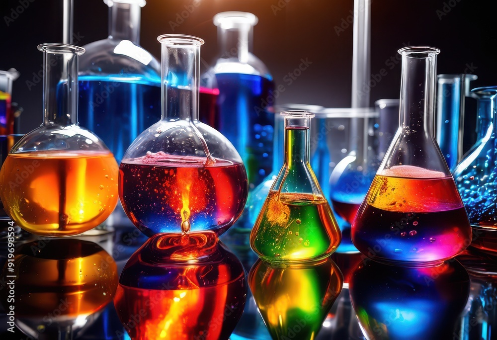 vibrant visuals dynamic chemical processes showcased laboratory glassware equipment, beaker, flask, test, tube, reaction, liquid, solution, mixture vibrant visuals dynamic chemical processes showcased laboratory glassware equipment, beaker, flask, test, tube, reaction, liquid, solution, mixture