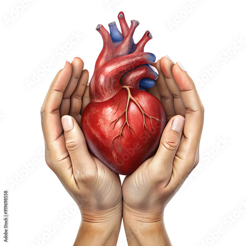 Hands holding human heart world organ donation day 2024 transparent isolated background full hd 4k photo image picture png download