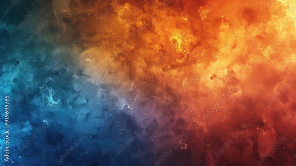 Abstract background with blue and orange smoke swirling together. Abstract background with blue and orange smoke swirling together.
