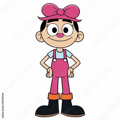 Penelope pitstop cartoon character stand art vector