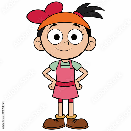 Penelope pitstop cartoon character stand art vector