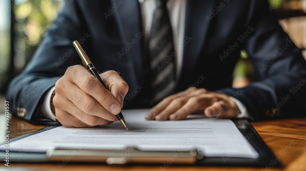 Businessman Signing a Document Businessman Signing a Document
