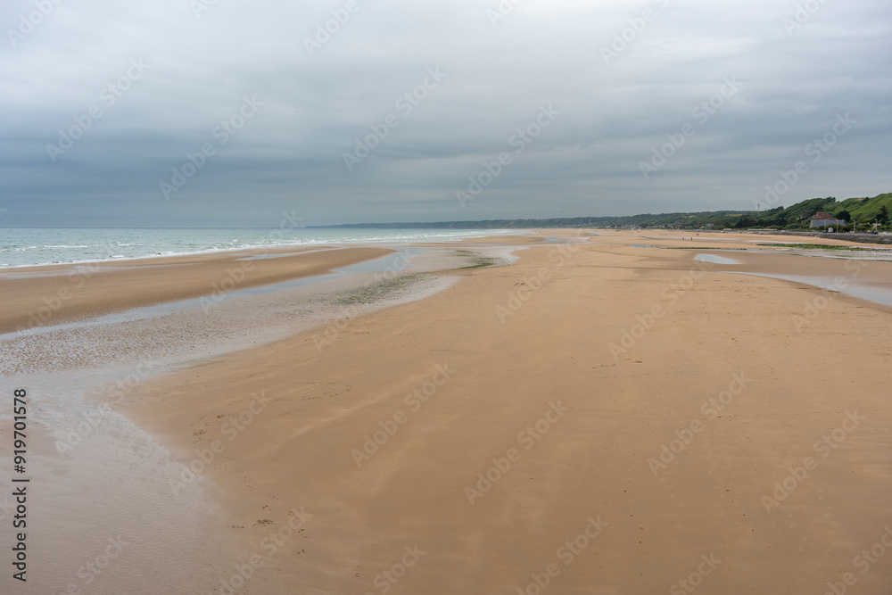 View of Omaha Beach, this is the code name given by the Allies to one of the five beaches on which the Normandy landing took place on 6 June 1944, the amphibious part of Operation Overlord