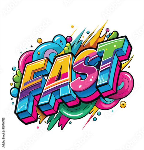 White T-Shirt design With Graffiti style and text