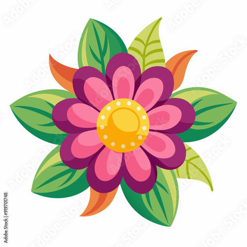 summer flower clip art vector art illustration