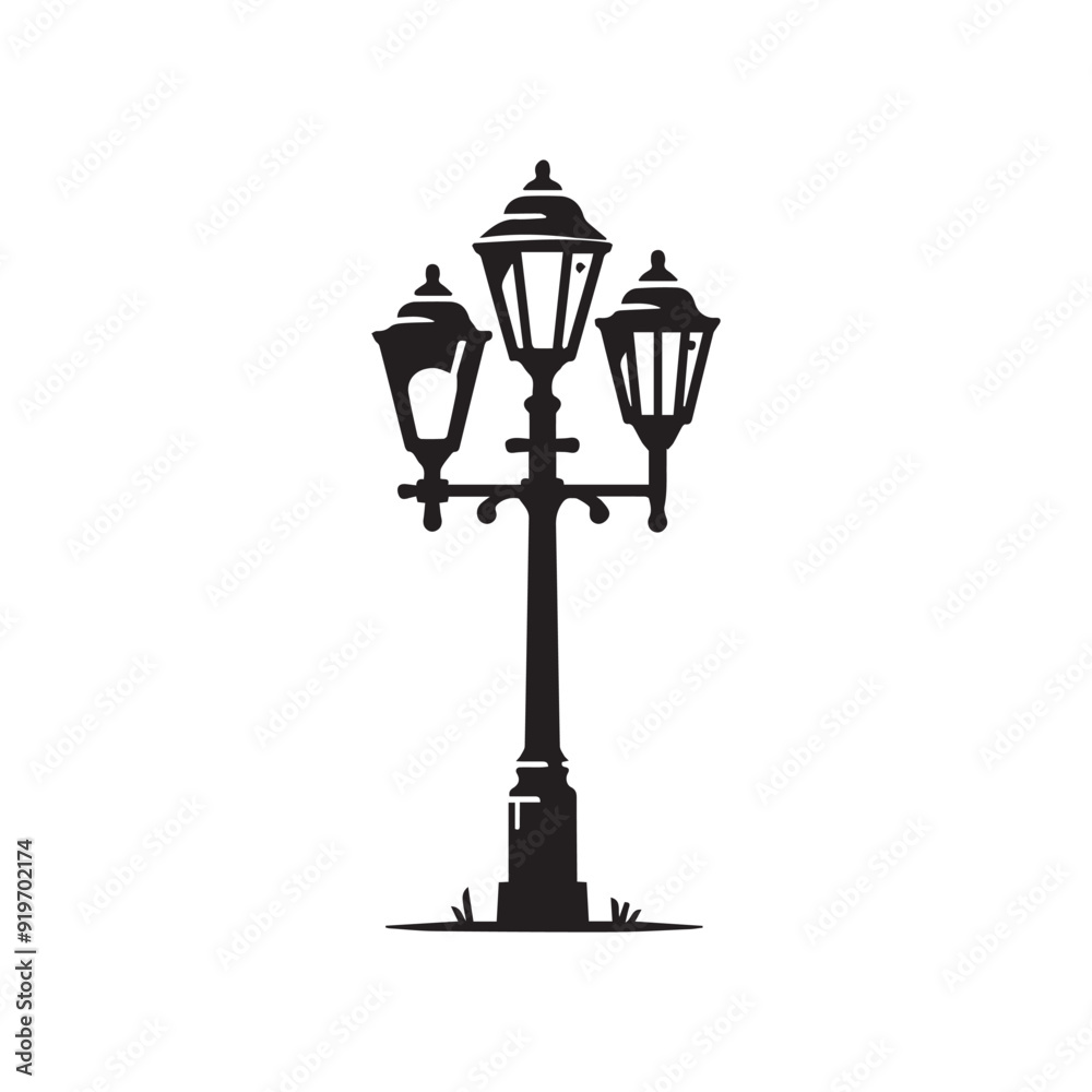 Simple Road side lamp vector silhouette. Simple Road side lamp vector silhouette.