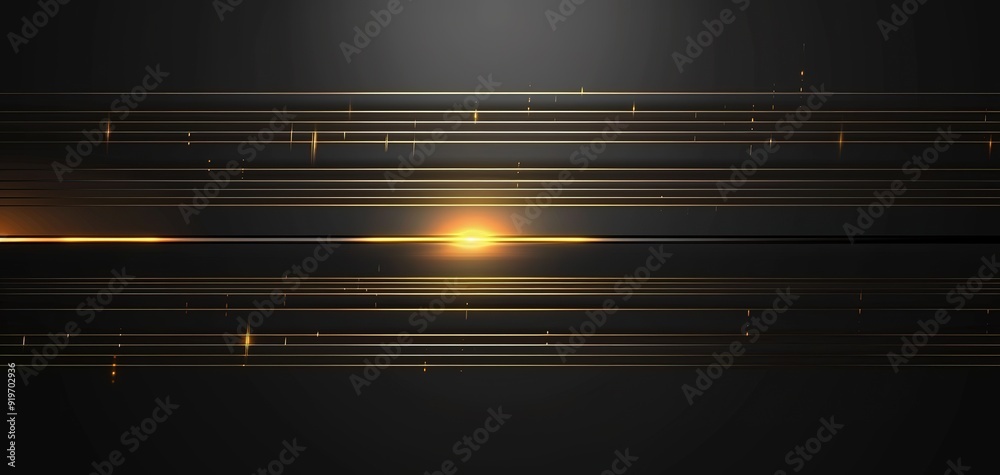 Abstract black background with gold lines and light. Abstract black background with gold lines and light.