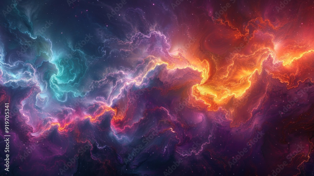 Cosmic Nebulae with vibrant colors Cosmic Nebulae with vibrant colors