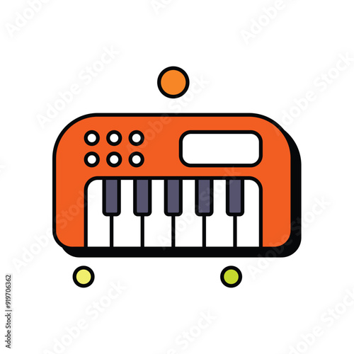 synthesizer color line icon with white background vector stock illustration