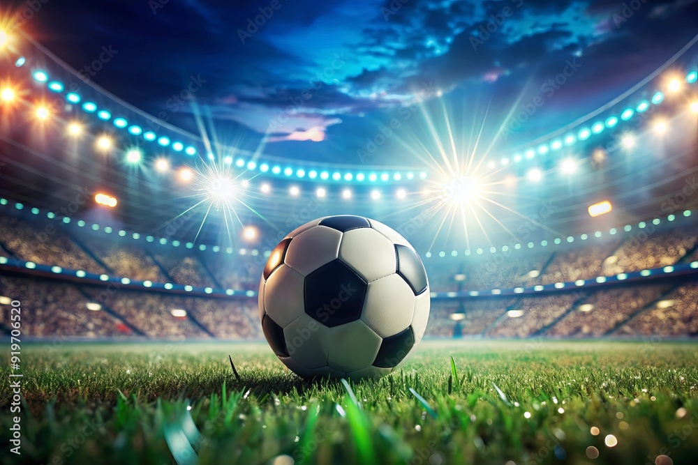 Fototapeta premium a close up of a soccer ball with a blurred background 