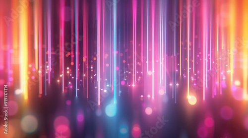 Abstract background with vibrant streaks of light and sparkling particles, creating a dynamic and colorful visual.