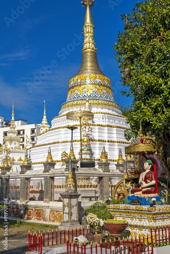 Burmese-style chedi of Wat Saen Fang Chiang Mai, Thailand photo