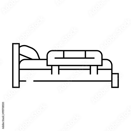 bed rail kid bedroom line icon vector. bed rail kid bedroom sign. isolated contour symbol black illustration