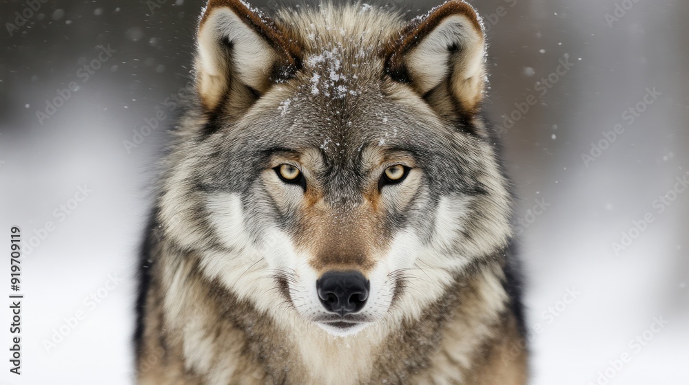 The gray wolf looking or latin name canis lupus is a large predatory dog species in a snowy climate background wallpaper AI generated image The gray wolf looking or latin name canis lupus is a large predatory dog species in a snowy climate background wallpaper AI generated image