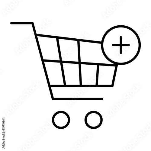 Cart Vector Line Icon Design