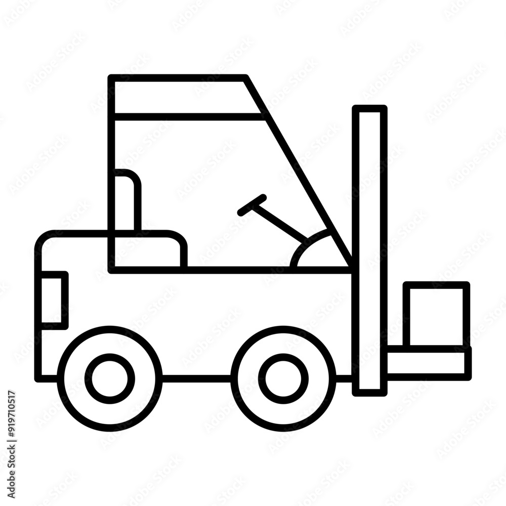 Forklift Vector Line Icon Design Forklift Vector Line Icon Design