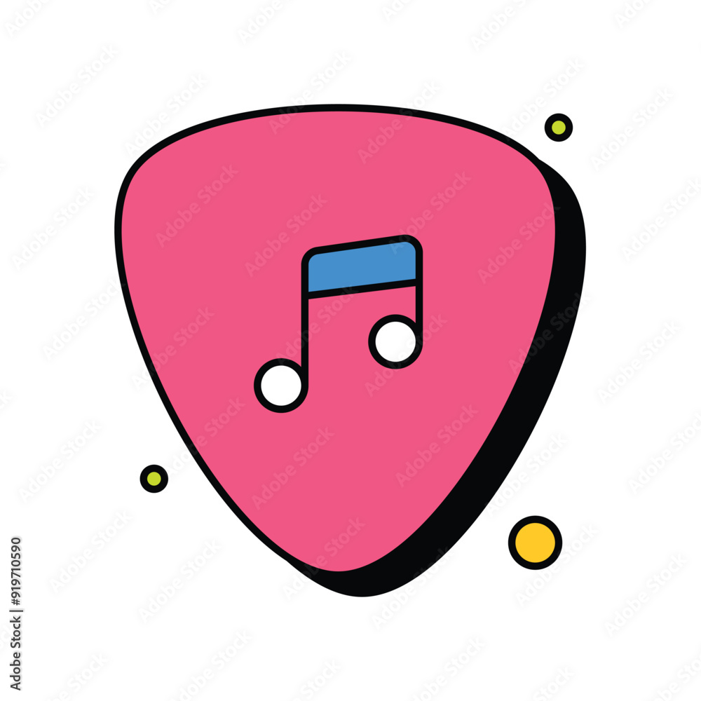 guitar pick color line icon with white background vector stock illustration guitar pick color line icon with white background vector stock illustration