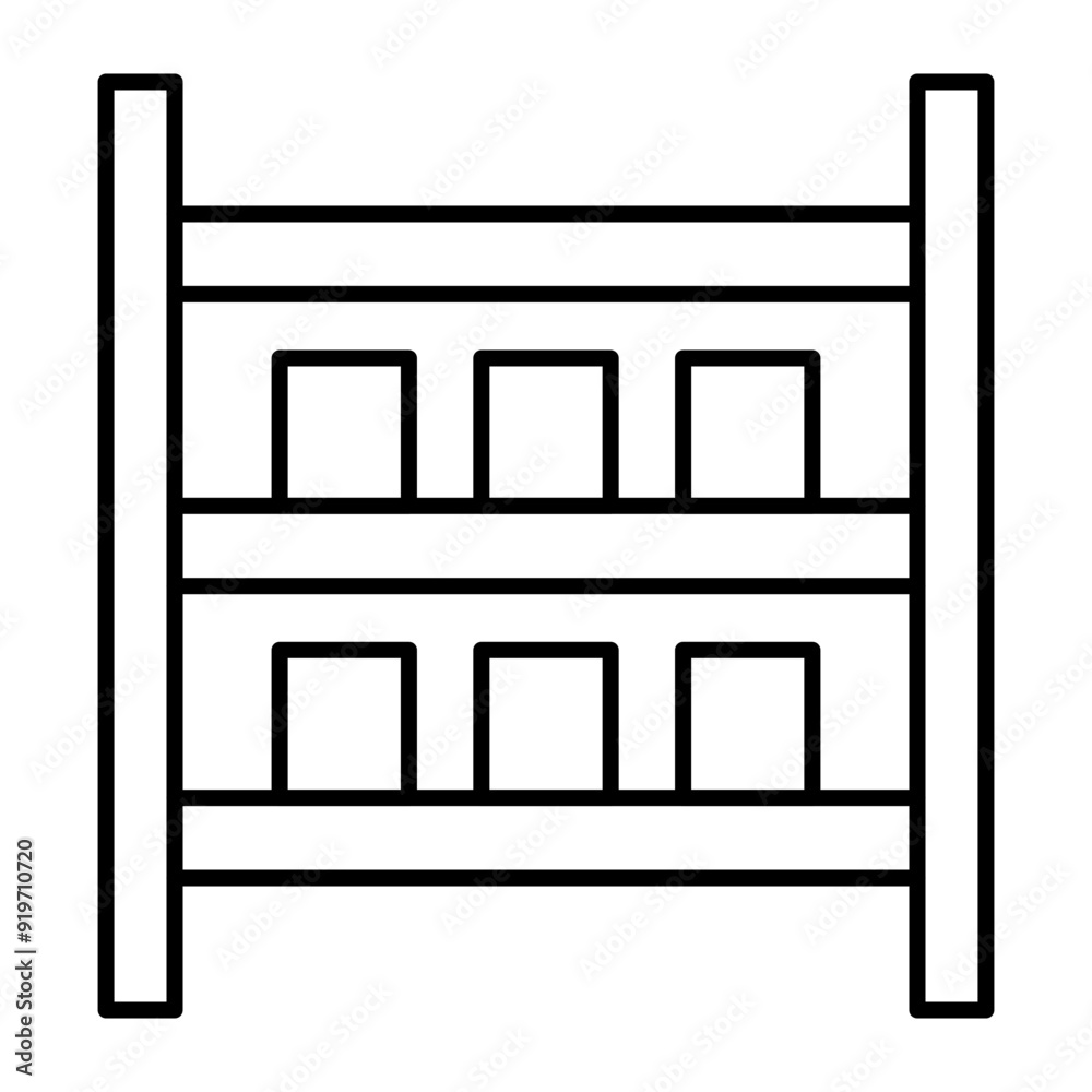 Shelves Vector Line Icon Design Shelves Vector Line Icon Design