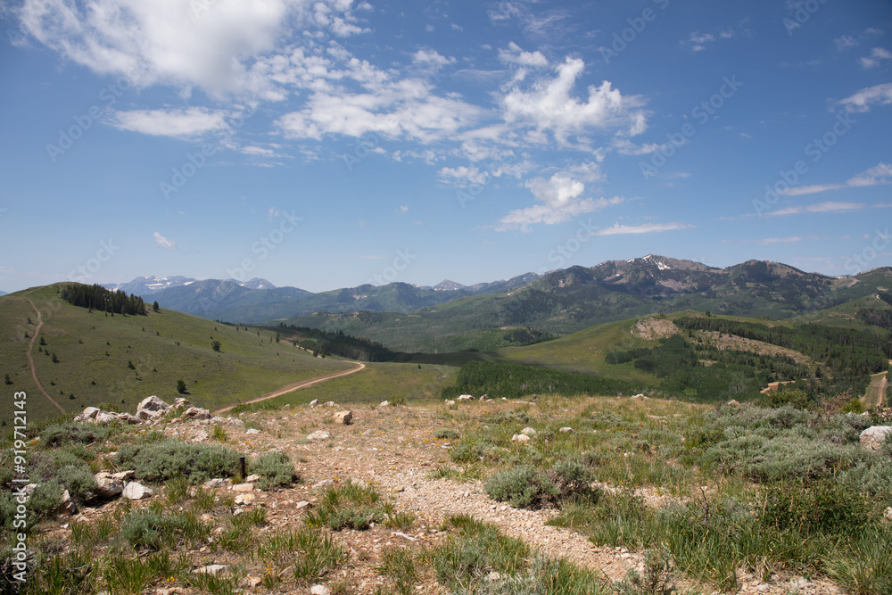 Top view landscape mountains Park City area Top view landscape mountains Park City area