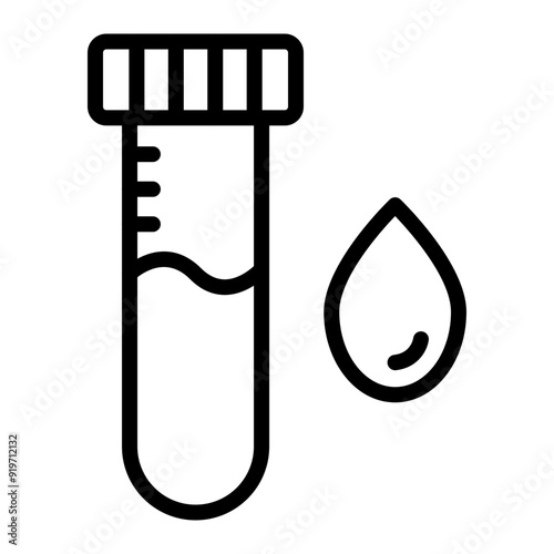 Blood Sample Vector Line Icon Design
