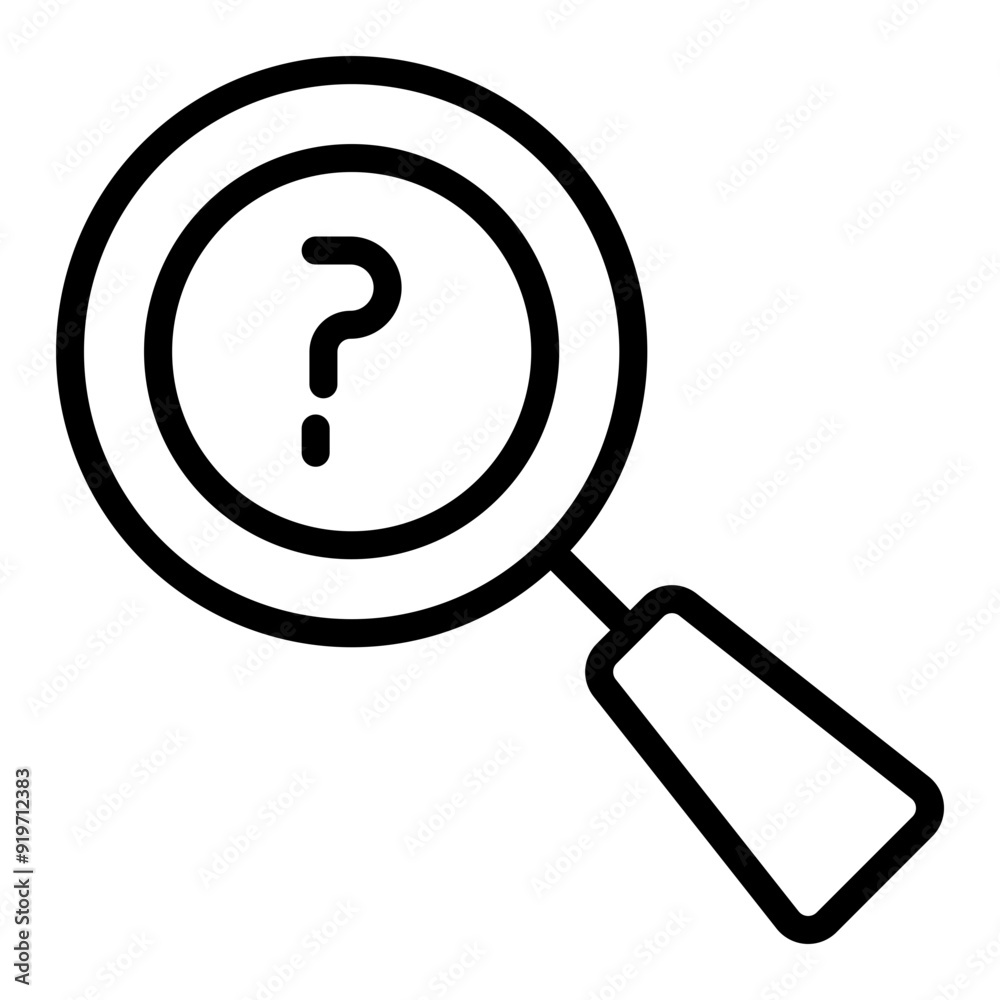 Magnifying Glass Vector Line Icon Design Magnifying Glass Vector Line Icon Design