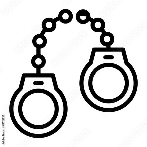 Handcuffs Vector Line Icon Design