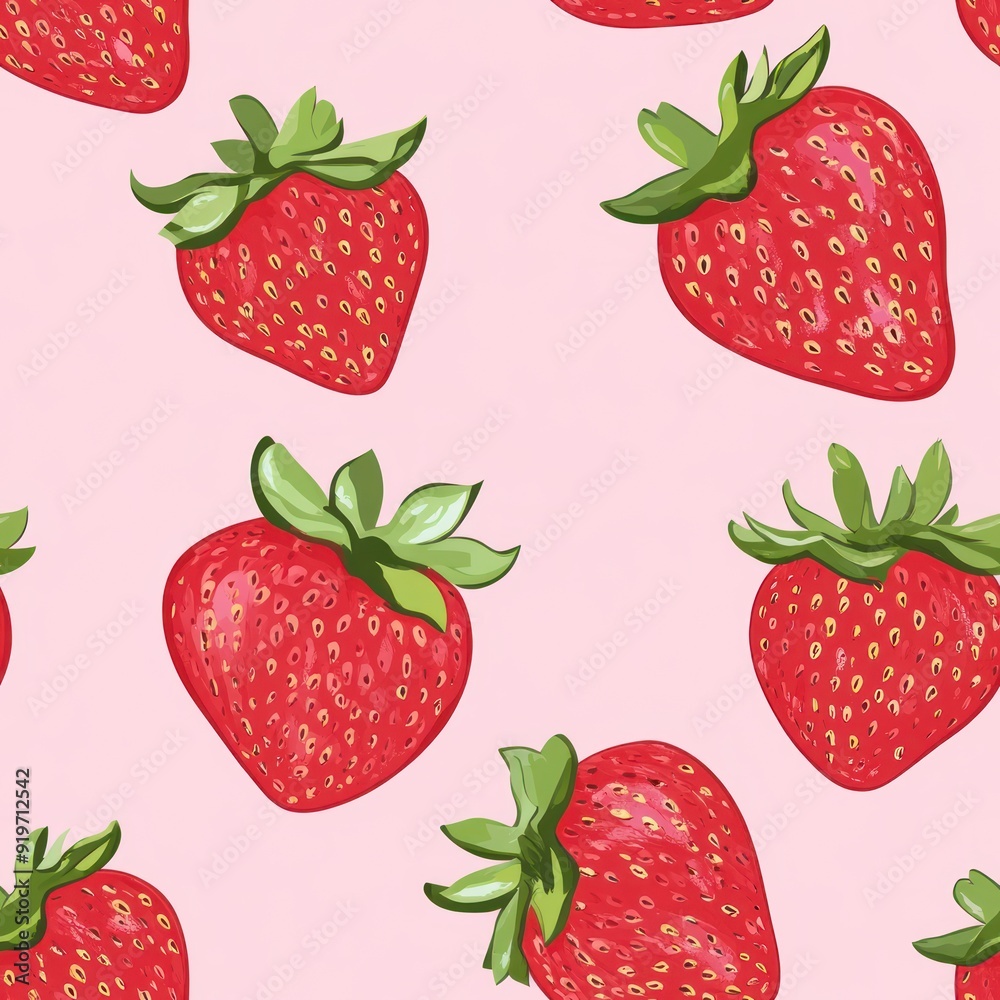 Seamless pattern of red strawberries on a pink background. Seamless pattern of red strawberries on a pink background.
