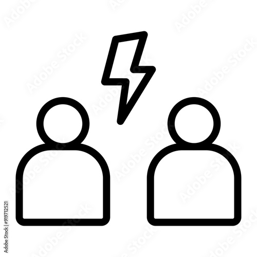 Conflict Vector Line Icon Design