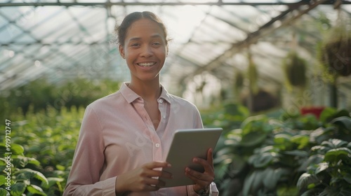 The woman in the greenhouse photo