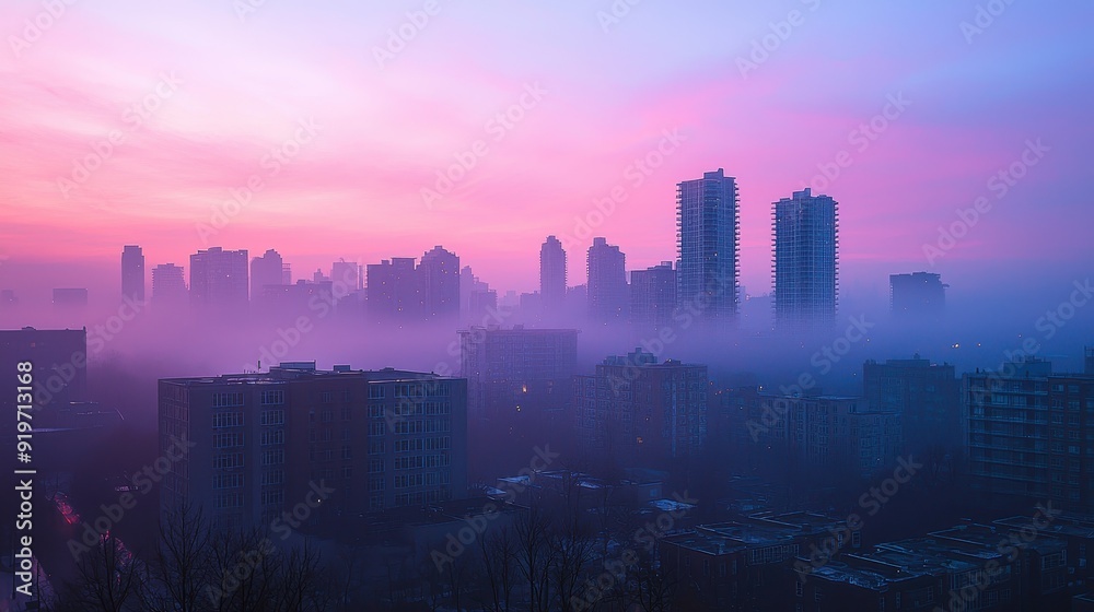 Fototapeta premium City skyline with morning haze