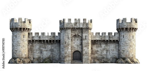 Castle ruins. A crude medieval fortress built of stone.