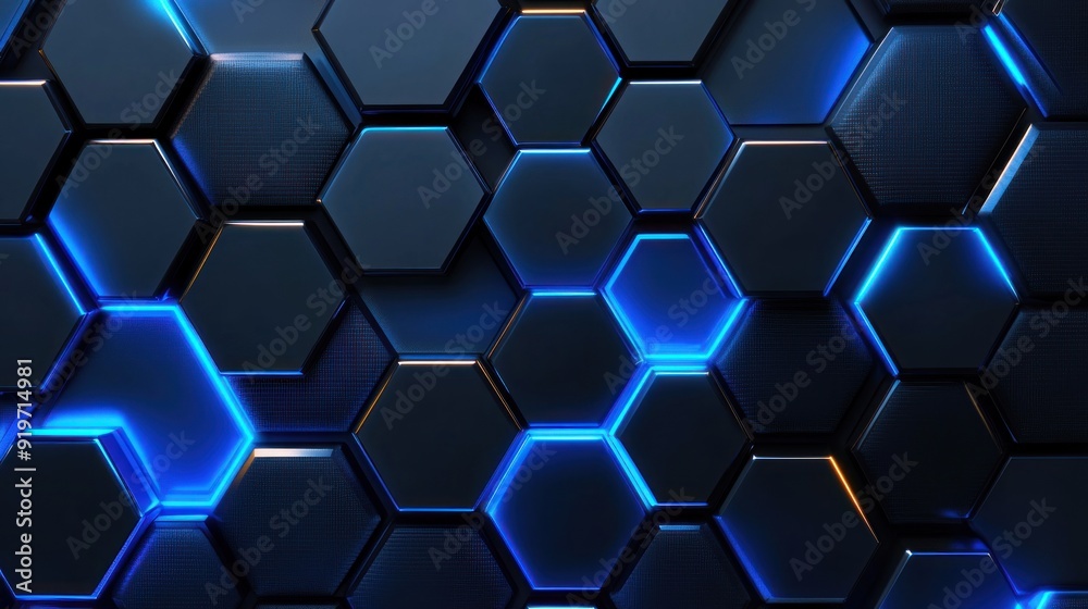 Abstract Blue Hexagon Pattern Abstract Blue Hexagon Pattern