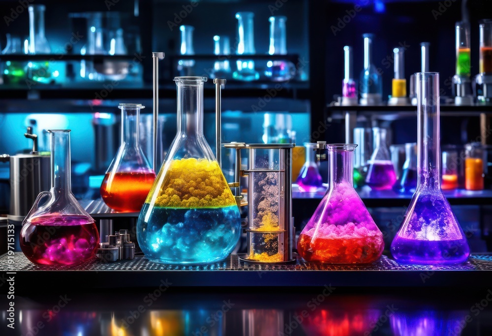 advanced laboratory equipment showcasing vivid chemical reactions dynamic interactions modern scientific environment, chemistry, science, technology advanced laboratory equipment showcasing vivid chemical reactions dynamic interactions modern scientific environment, chemistry, science, technology