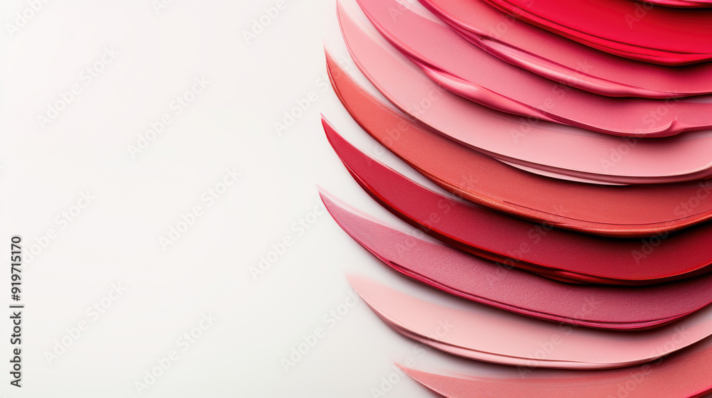 Artistic lipstick swatch in a circular pattern with different shades and textures