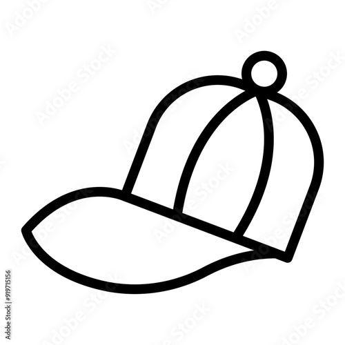 Cap Vector Line Icon Design