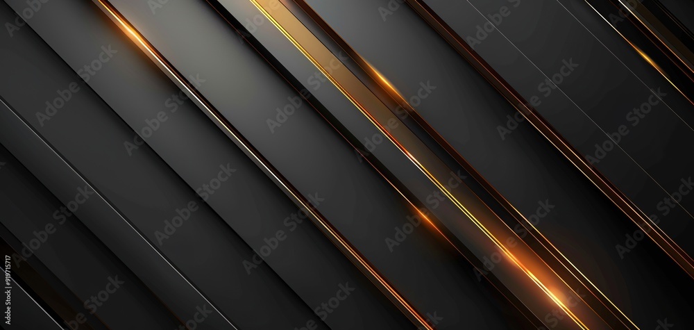 Abstract background with diagonal black and gold lines.