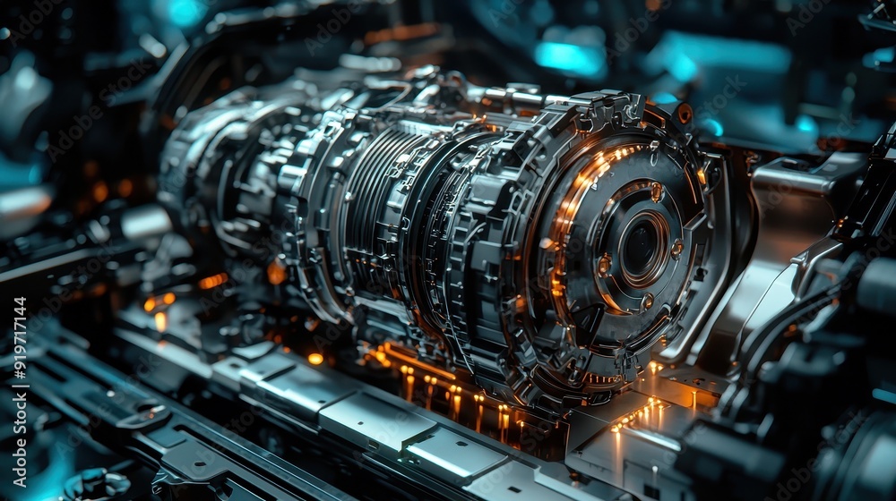 Transmission gearbox with a metallic background Transmission gearbox with a metallic background