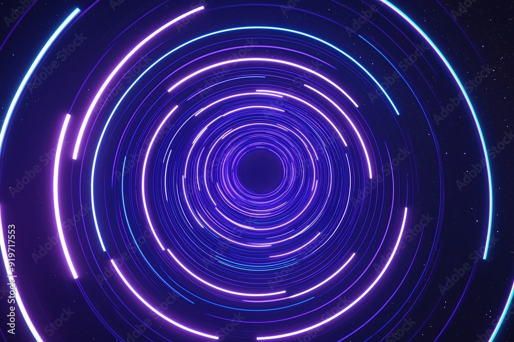 A purple and blue spiral with neon lights A purple and blue spiral with neon lights