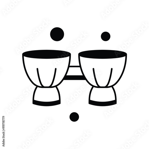 bongos glyph icon with white background vector stock illustration