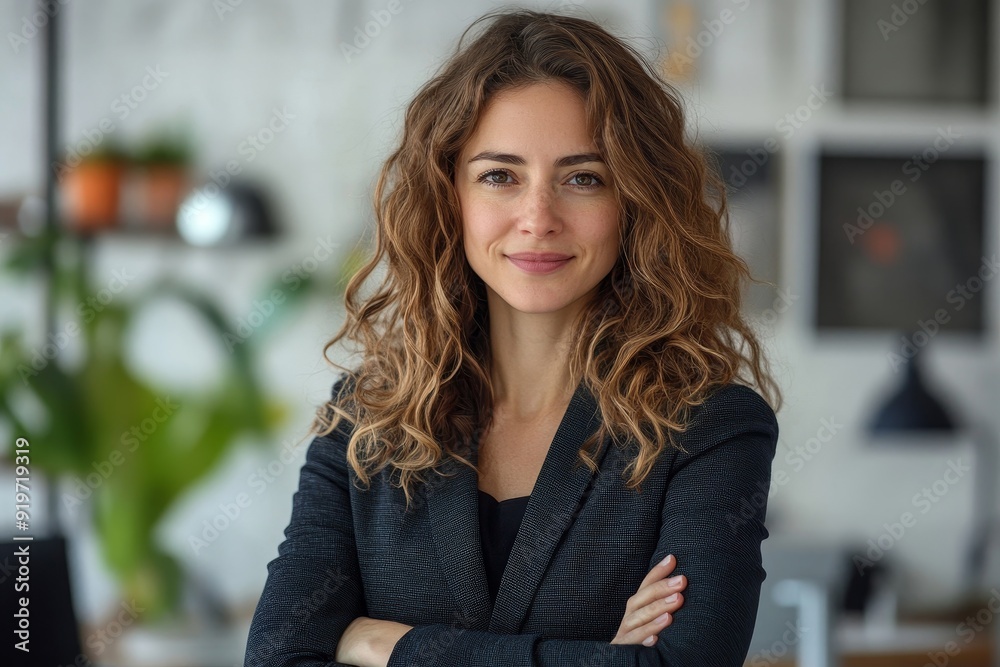 Successful businesswoman in modern office, Generative AI Successful businesswoman in modern office, Generative AI
